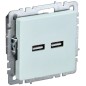 Розетка BRITE USB A+A 3.1А РЮ10-1-БрЖ механизм жемчуж. IEK BR-U21-D31-K36