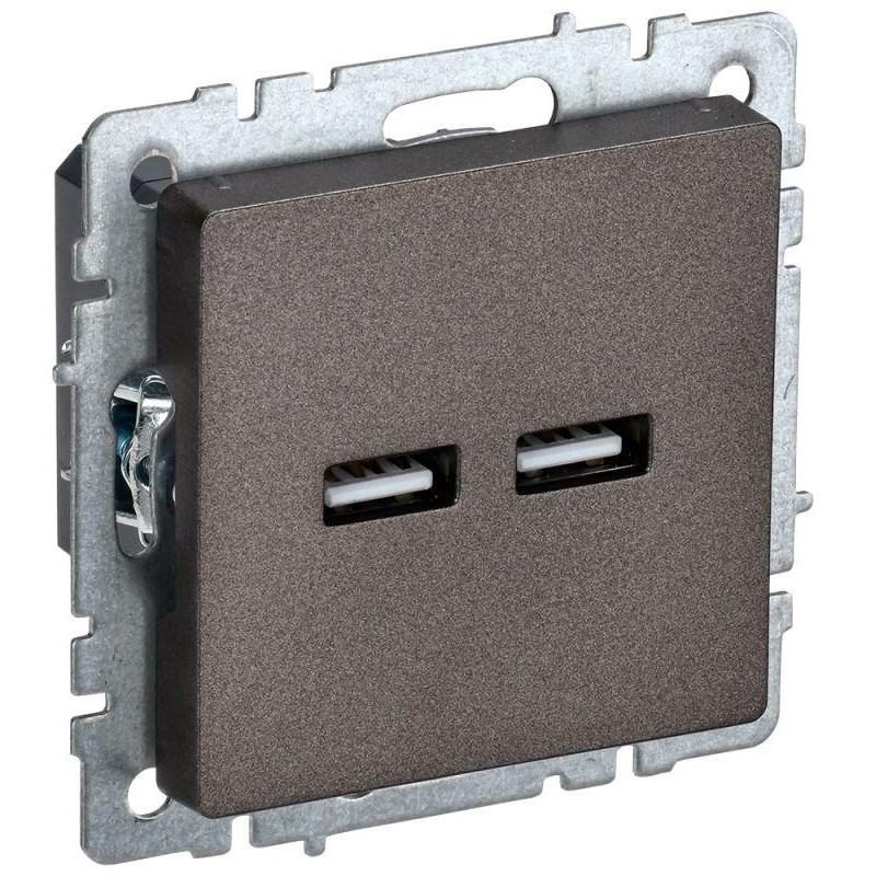 Розетка BRITE USB A+A 3.1А РЮ10-1-БрТБ механизм бронза IEK BR-U21-D31-K45