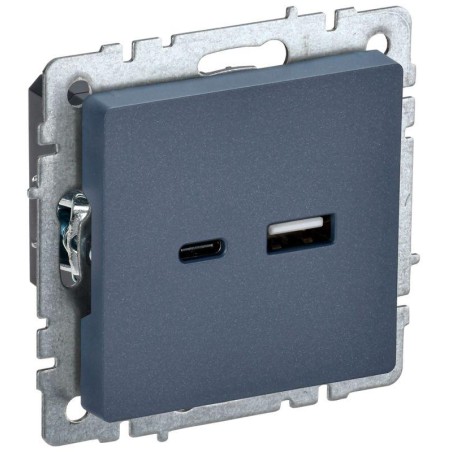 Розетка BRITE USB A+C 18Вт РЮ11-1-БрМ механизм маренго IEK BR-U22-018-K35