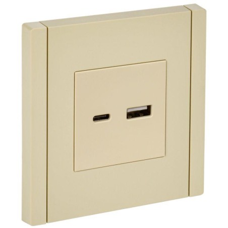 Розетка USB A+C 18Вт FORTE@PIANO FP451 ваниль IEK FP-U22-018-K10