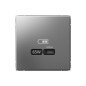 Розетка USB ArtGallery тип C 65Вт QC PD высокоскор. ЗУ механизм сталь SE GAL000927