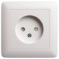 Розетка 1-м СП 1мод. Хит 10А IP20 250В без заземл. защ. шторки бел. SE RS10-135-B