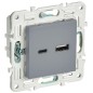 Розетка USB A+C 18Вт SKANDY SK-R13Gr сер. IEK SK-U22-018-K03