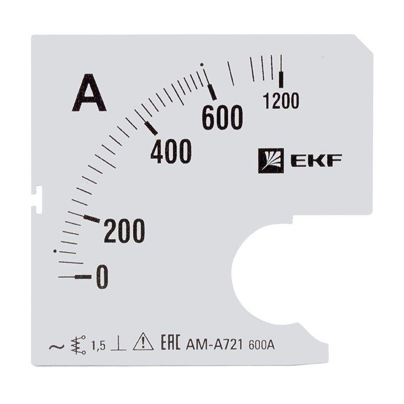 Шкала сменная для A721 600/5А-1.5 PROxima EKF s-a721-600 Шкала сменная для A721 600/5А-1.5 PROxima EKF s-a721-600