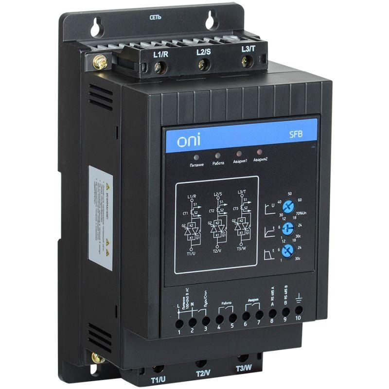 Устройства плавного пуска УПП SFB 3Ф 380В 7.5кВт 15A Uупр 110-220В Modbus с выкл. ONI SFB-33-D75-A-11 Устройства плавного пуска УПП SFB 3Ф 380В 7.5кВт 15A Uупр 110-220В Modbus с выкл. ONI SFB-33-D75-A-11