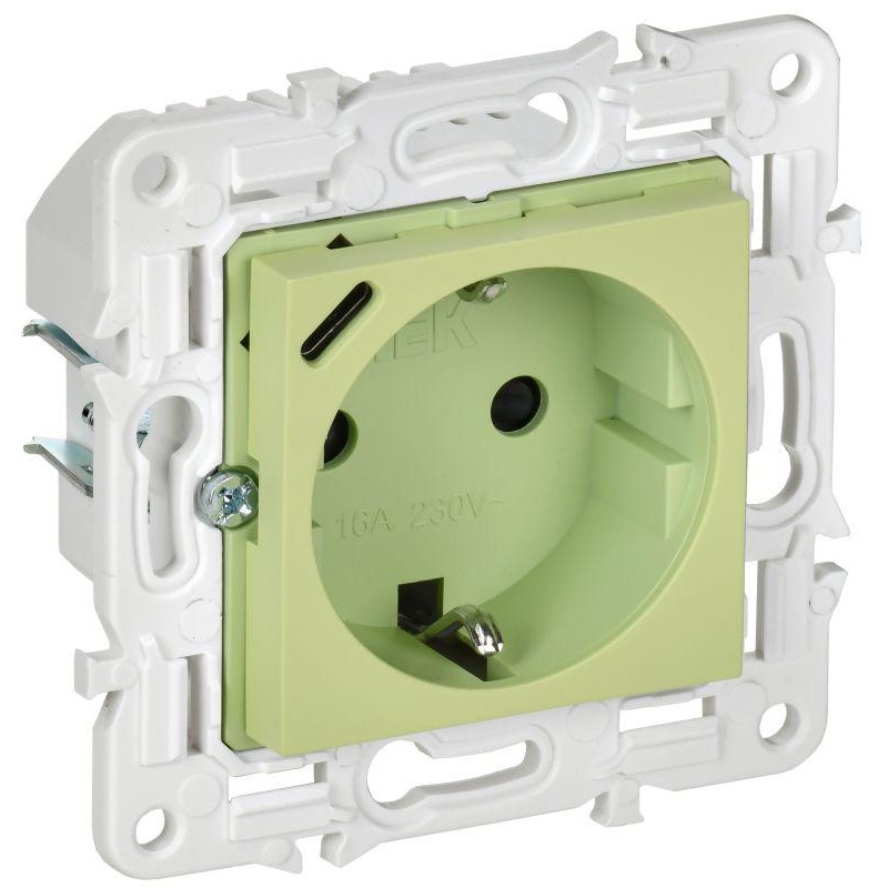 Розетка SKANDY 18Вт 16А с заземл. защ. штроки с USB C SK-R17G мятный IEK SK-R14-16-U14-018-K06 Розетка SKANDY 18Вт 16А с заземл. защ. штроки с USB C SK-R17G мятный IEK SK-R14-16-U14-018-K06