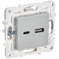 Розетка USB A+C 3.1А SKANDY SK-R14S серебр. IEK SK-U22-D31-K23