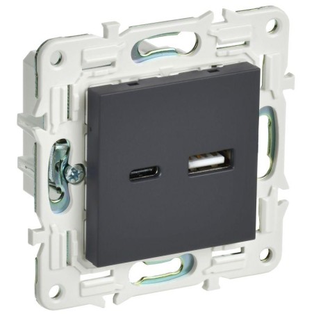 Розетка USB A+C 3.1А SKANDY SK-R14G графит IEK SK-U22-D31-K53