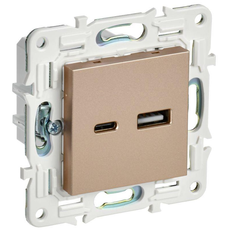 Розетка USB A+C 3.1А SKANDY SK-R14Sa песочн. IEK SK-U22-D31-K98