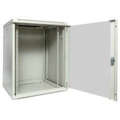 Шкаф настенный 19дюйм TERACOM PRO 12U 600х600мм дверь стеклянная с замком-ручкой сер. EKF TRP-WLL-1266-40G