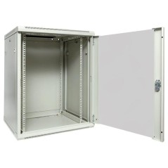 Шкаф настенный 19дюйм TERACOM PRO 15U 600600мм дверь стеклянная с замком-ручкой сер. EKF TRP-WLL-1566-40G