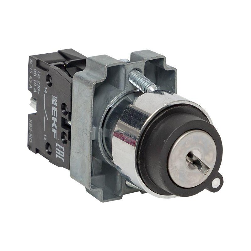 Переключатель BG21 2P с замком (не возврат.) NO EKF xb2-bg21 Переключатель BG21 2P с замком (не возврат.) NO EKF xb2-bg21