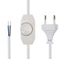 Шнур сетевой 2м с диммером ШВВП 2х0.75 бел. Rexant 11-1139