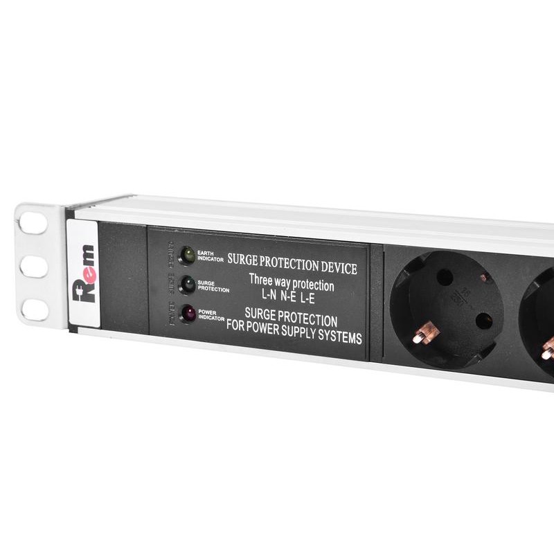 Блок распределения питания Rem-16 R-16-25S-FI-1820-3 25хSchuko 16А базов. вертикал. Schuko Rem 1254445