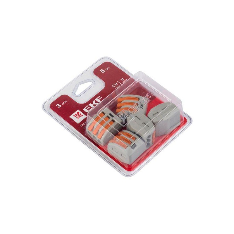 Клемма строительно-монтажная СМК 222-413 (блист.5шт) EKF plc-smk-413b Клемма строительно-монтажная СМК 222-413 (блист.5шт) EKF plc-smk-413b