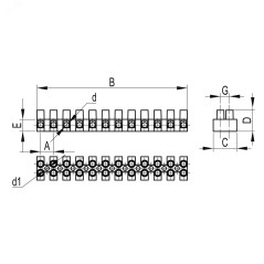 Колодка клеммная полиамид 12х2.5мм винт. п/а OK-431-12-NY DKC 43112NY