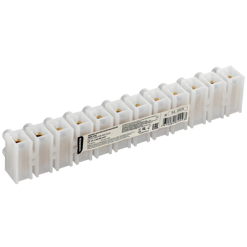 Колодка клеммная ЗВИ-150 16-35кв.мм 12пар GENERICA UZV10-150-035-K01-10-G Колодка клеммная ЗВИ-150 16-35кв.мм 12пар GENERICA UZV10-150-035-K01-10-G