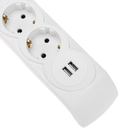 Удлинитель с сетевым фильтром 5х5м с автовыкл. 2 USB КГ 3х1.5кв.мм бел. Kranz 13-4701