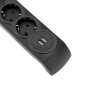 Удлинитель с сетевым фильтром 5х5м с автовыкл. 2 USB КГ 3х1.5кв.мм черн. Kranz 13-4703