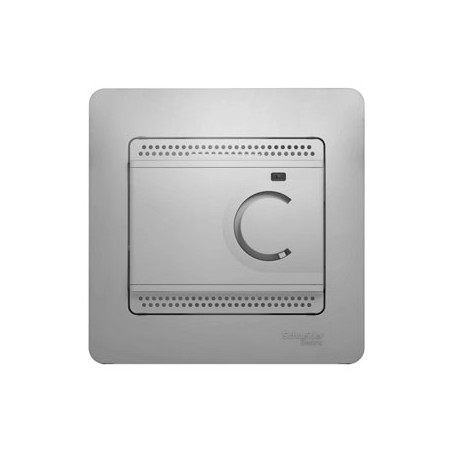 Термостат Glossa электронный для теплого пола с датчиком +5град.C +50град.C 10А в сборе алюм. SchE GSL000338