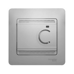 Термостат Glossa электронный для теплого пола с датчиком +5град.C +50град.C 10А в сборе алюм. SchE GSL000338