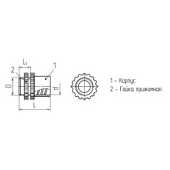Муфта вводная МВП 50 для металлорукава с наружн. резьбой Fortisflex 49652