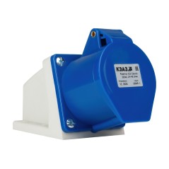 Розетка 123 32А 220В AC 2P+PE 6ч для монтажа на поверхность IP44 КЭАЗ 222747