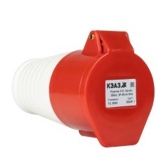 Розетка кабельная 215 16А 380AC 3P+PE+N 6ч IP44 КЭАЗ 222751