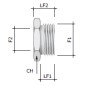 Переходник M25х1.5 ( наружн. резьба)/ M20х1.5 (внутр. резьба) DKC 6016-2520