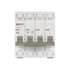 Выключатель автоматический модульный 4п D 6А 6кА ВА 47-63N PROxima EKF M636406D