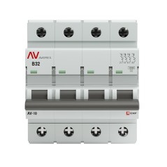 Выключатель автоматический модульный 4п B 32А 10кА AV-10 AVERES EKF mcb10-4-32B-av