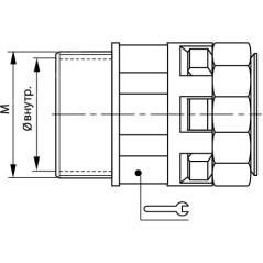 Комплект монтажный муфта труба-коробка DN 12мм М16х1.5 полиамид черн. DKC PACM12M16N