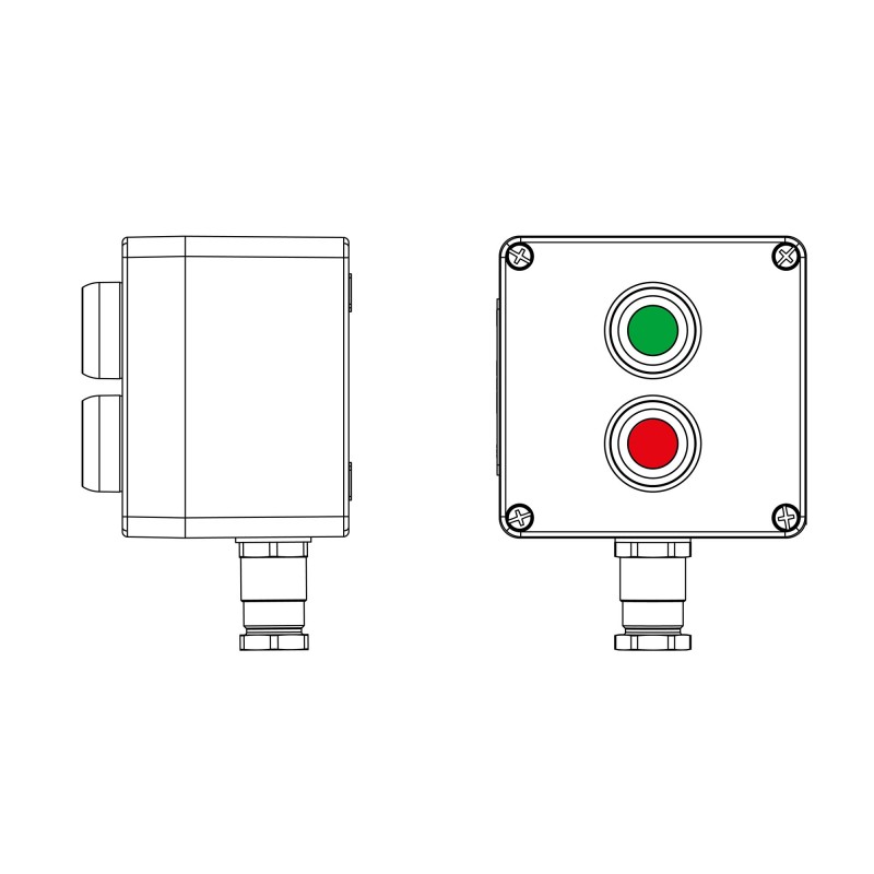 Пост управления взрывозащищенный из полиэстера CPE-P-03-(1xP1G(11)-1xP1R(11))-1xKH2MHK(C)1Ex d e IIC Т5 Gb / Ex tb IIIC T95град. Пост управления взрывозащищенный из полиэстера CPE-P-03-(1xP1G(11)-1xP1R(11))-1xKH2MHK(C)1Ex d e IIC Т5 Gb / Ex tb IIIC T95град.