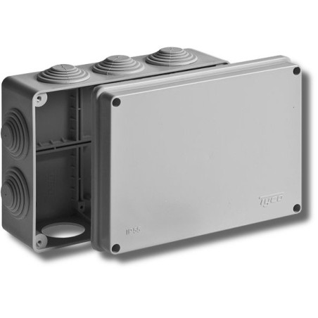 Коробка распределительная ОП 200х140х75мм 10 вводов IP55 сер. Ruvinil 67055