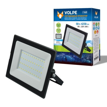 Прожектор светодиодный ULF-Q513 50W/3000K IP65 220-240В BLACK корпус черн. Volpe UL-00005802