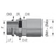 Муфта труба-коробка d20мм с уплотнением кабеля IP68 М25х1.5 d11-16мм DKC 6111P20M251116