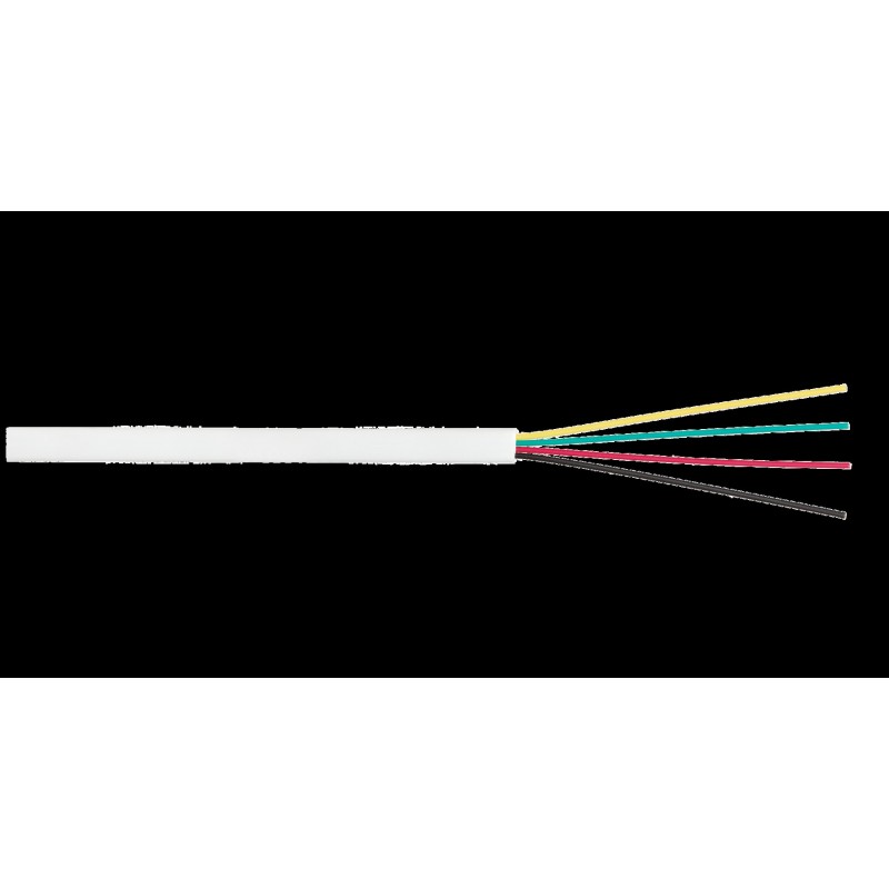 Кабель телефонный плоский 4 многож. проводника BC (чистая медь) 26AWG (7х0.16мм) внутренний PVC 100м бел. NIKOMAX NKL 2026A-WT Кабель телефонный плоский 4 многож. проводника BC (чистая медь) 26AWG (7х0.16мм) внутренний PVC 100м бел. NIKOMAX NKL 2026A-WT