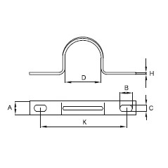 Скоба крепежная двухлапковая d19-20мм метал. оцинк. DKC 53355