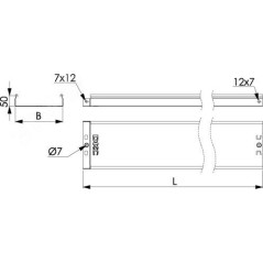 Лоток листовой неперфорированный 150х50 L3000 сталь 0.7мм DKC 35023