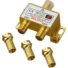 Делитель ТВ "краб" x2+3шт.F "BOX" 5-1000 МГц "GOLD" Rexant 05-6101-1