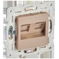Розетка компьютерная двойная RJ45 кат.5E SKANDY SK-K03Sa песочн. IEK SK-K20-1-K98