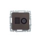 Розетка компьютерная + телевизионная 2-м Brite РТВ/РК12-БрТБ RJ45 кат.5E + TV механизм бронза IEK BR-AK20-1-K45