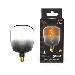 Лампа светодиодная филаментная Black Filament 5Вт V140 1800К тепл. бел. E27 200лм GAUSS 1008802105