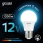 Лампа светодиодная Black 12Вт A60 грушевидная 4100К нейтр. бел. E27 1200лм GAUSS 102502212