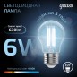 Лампа светодиодная филаментная Black Filament 6Вт A60 грушевидная 4100К нейтр. бел. E27 630лм GAUSS 102802206