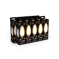 Лампа светодиодная филаментная Black Filament 9Вт свеча матовая 3000К тепл. бел. E14 590лм GAUSS 103201109