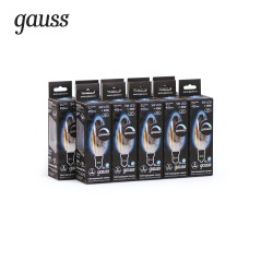 Лампа светодиодная филаментная Black Filament 5Вт свеча 4100К нейтр. бел. E14 450лм диммир. GAUSS 103801205-D