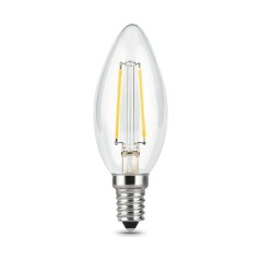 Лампа светодиодная филаментная Black Filament 5Вт свеча 4100К нейтр. бел. E14 450лм диммир. GAUSS 103801205-D