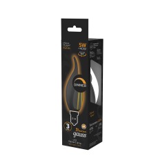 Лампа светодиодная филаментная Black Filament 5Вт свеча на ветру 2700К тепл. бел. E14 420лм диммир. GAUSS 104801105-D