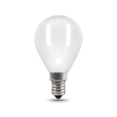 Лампа светодиодная филаментная Black Filament 9Вт P45 шар матовая 3000К тепл. бел. E14 590лм GAUSS 105201109